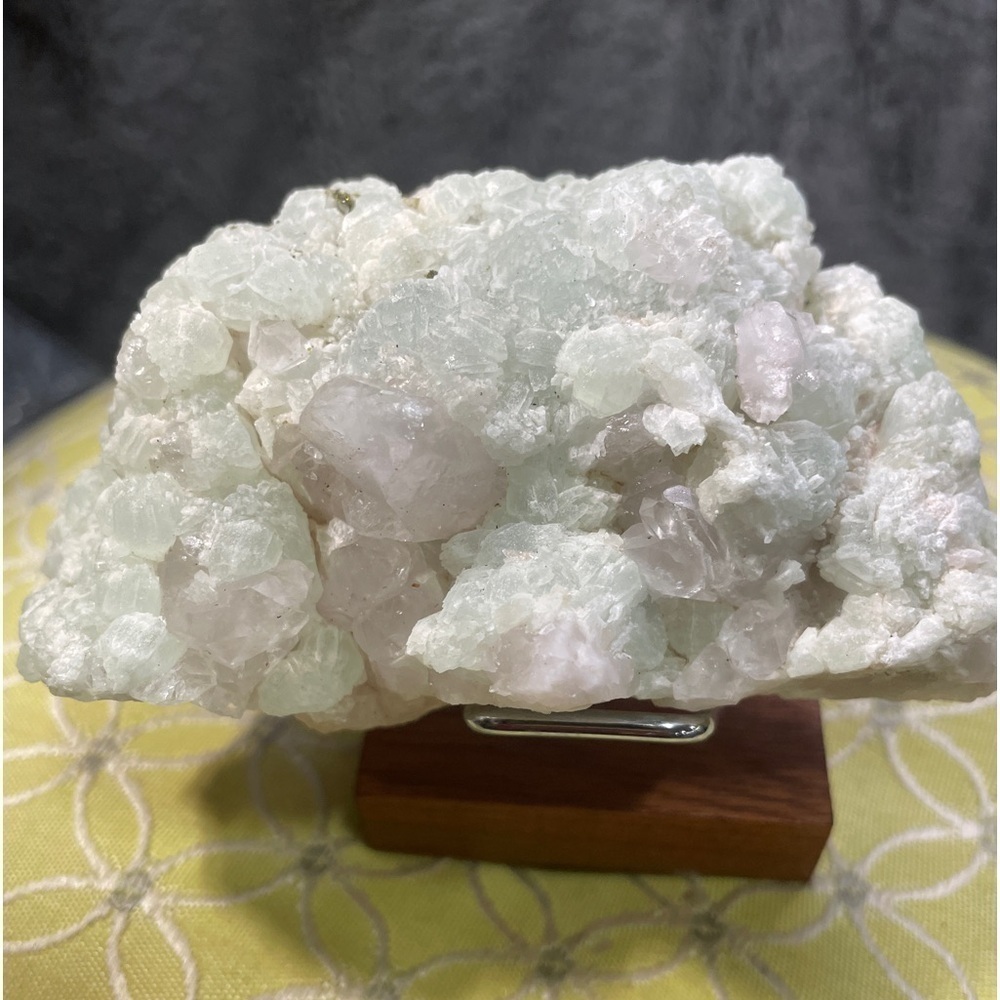 NATURAL CLEAR QUARTZ /DIAMOND QUARTZ COVERED IN PREHNITE 2.5”x2”